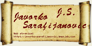 Javorko Sarafijanović vizit kartica